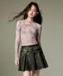 Box Pleat Faux Leather Skirt